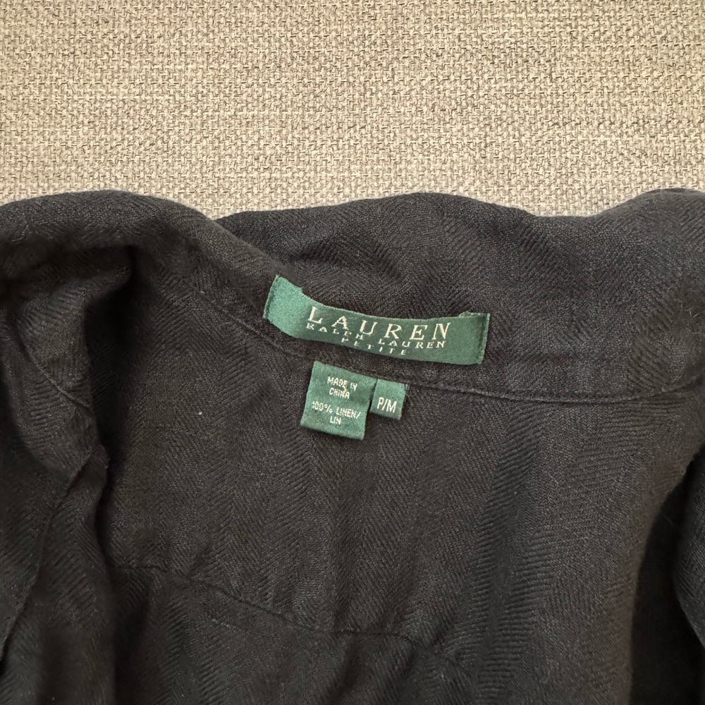 Ralph Lauren Black Linen Button Down